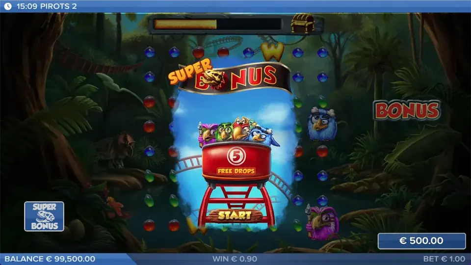Mode bonus de Pirots 2 avec free drops actifs