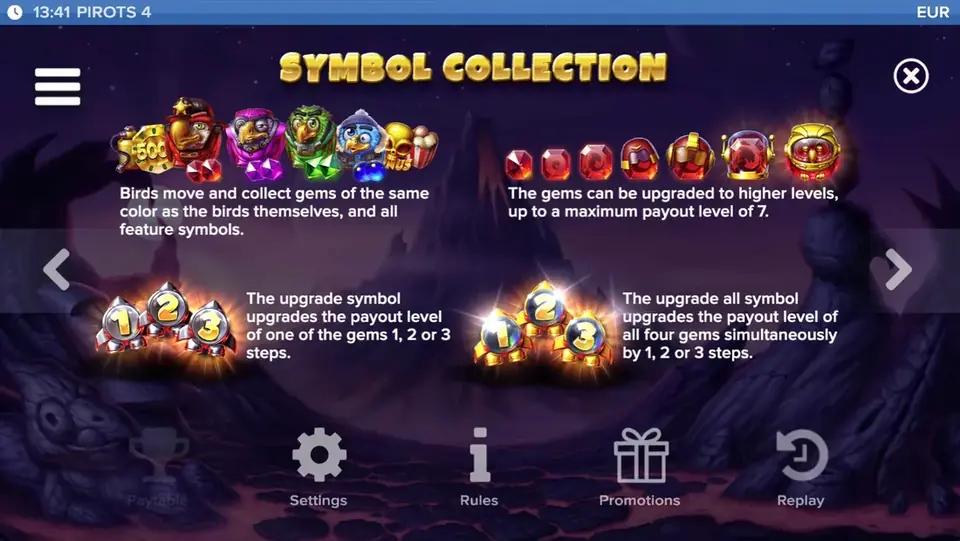 Tableau de paiement de Pirots 4 – Fire Minions