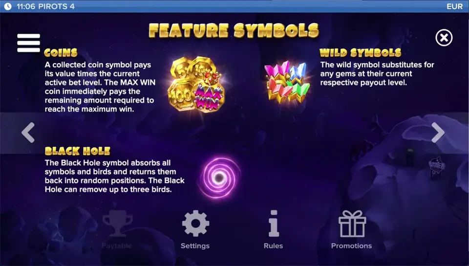 Tableau de paiement de Pirots 4 – Alien Invasion