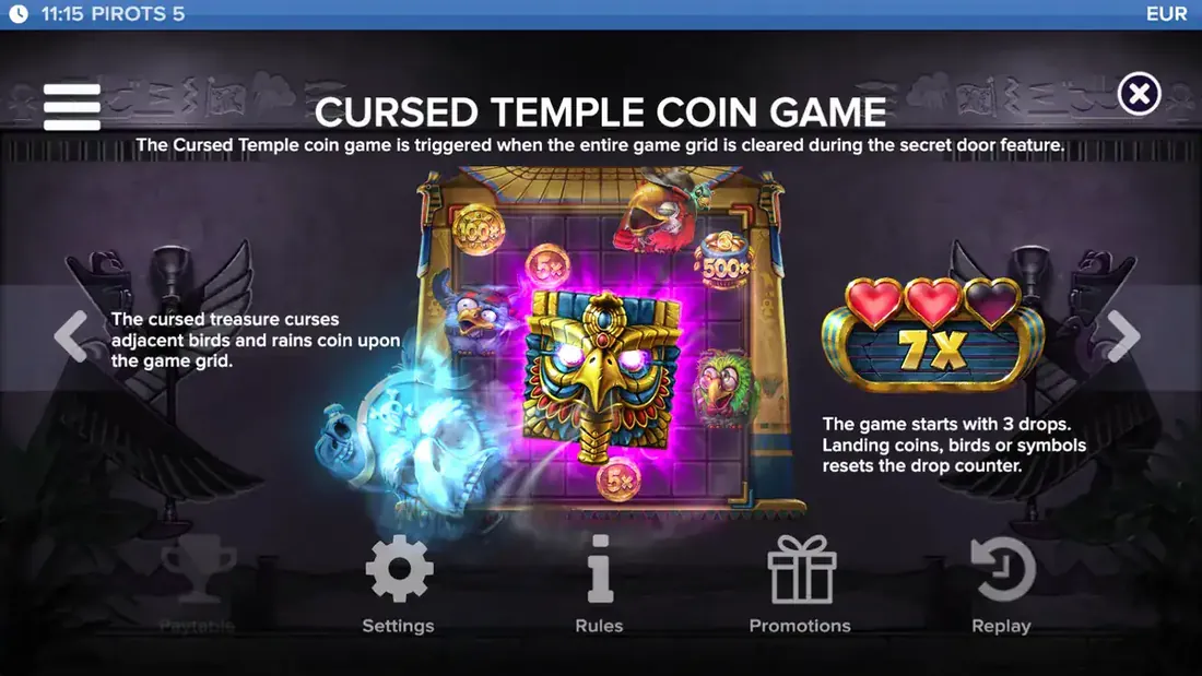 Cursed Temple Coin Game de Pirots 5