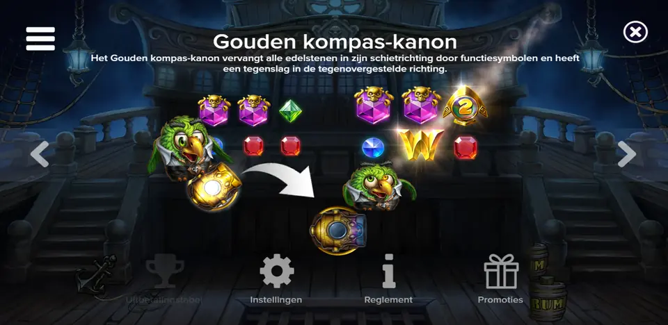 Symboles de fonctionnalité dans Pirots 5 The Kraken